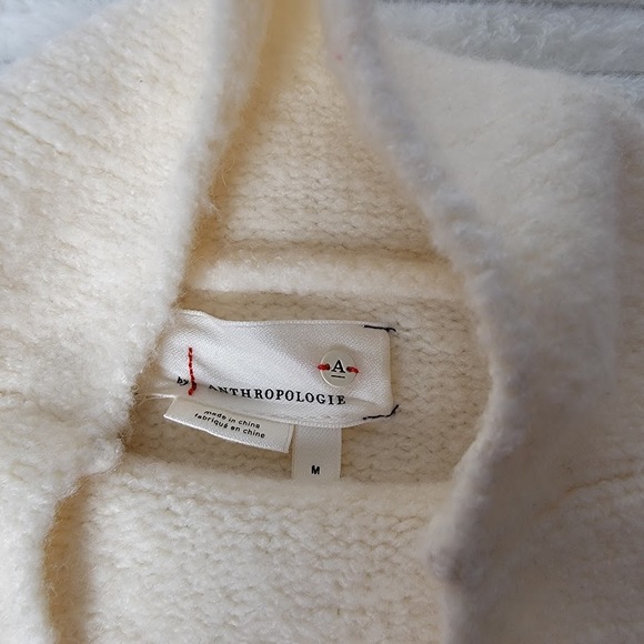 Anthropologie Elana Striped Tunic Sweater M Drop Shoulder Cozy Wool Blend Boho - Picture 8 of 11